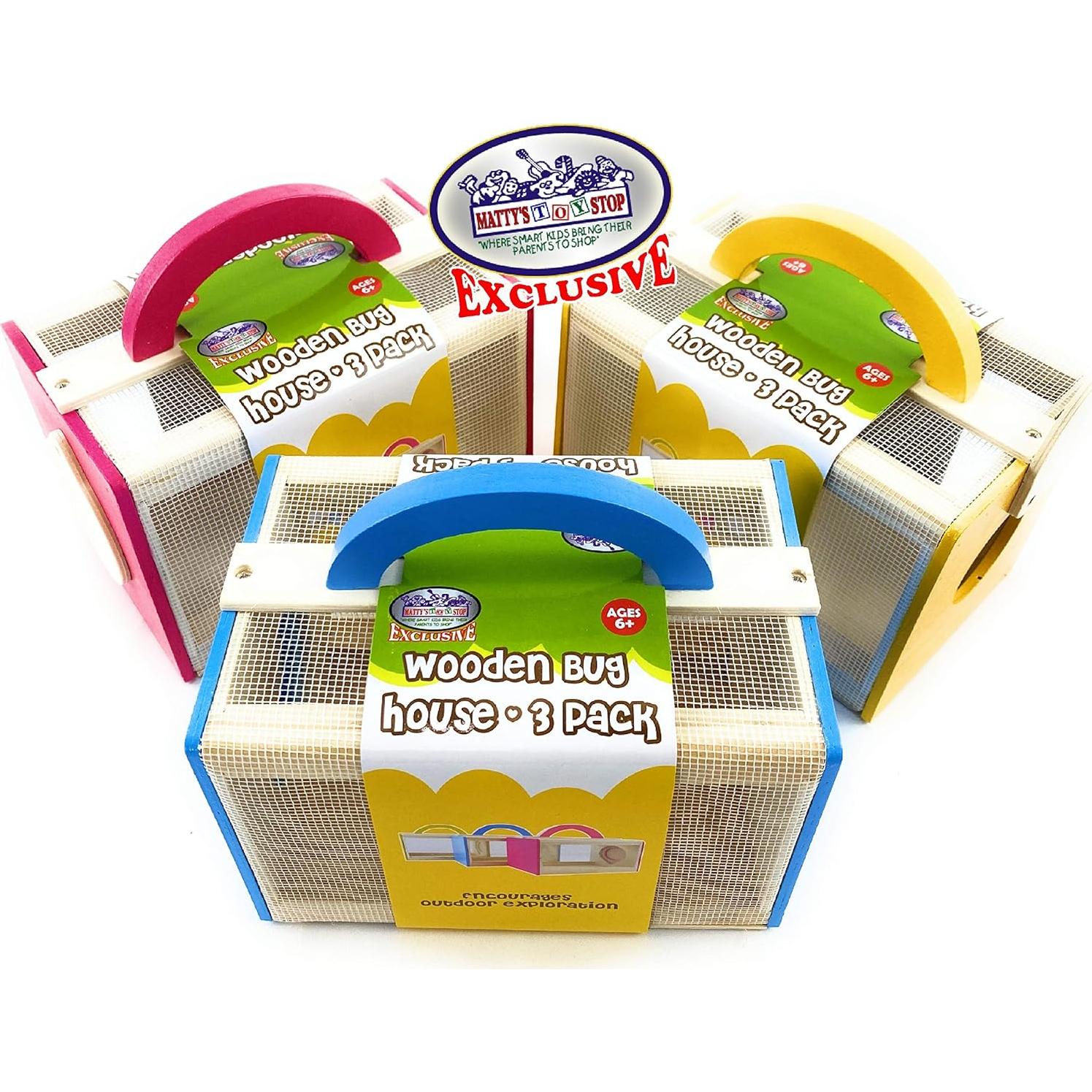 Casa de Insectos de Madera Matty's Toy Stop - Paquete de 3