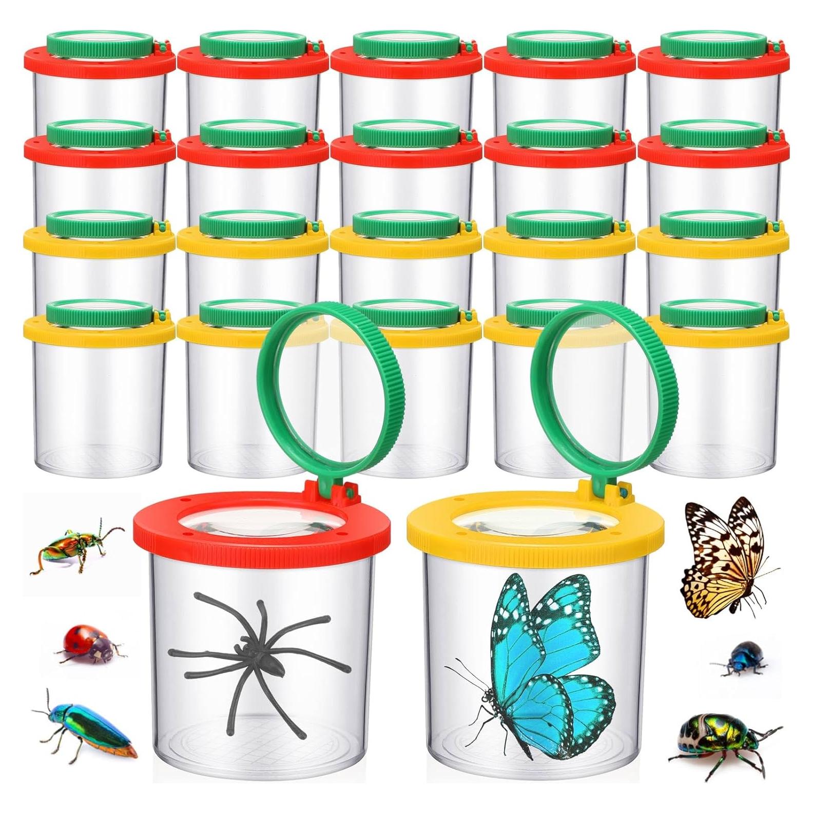 24 Tarros de Insectos Aumentadores Silipull - Doble Lente 3X/6X