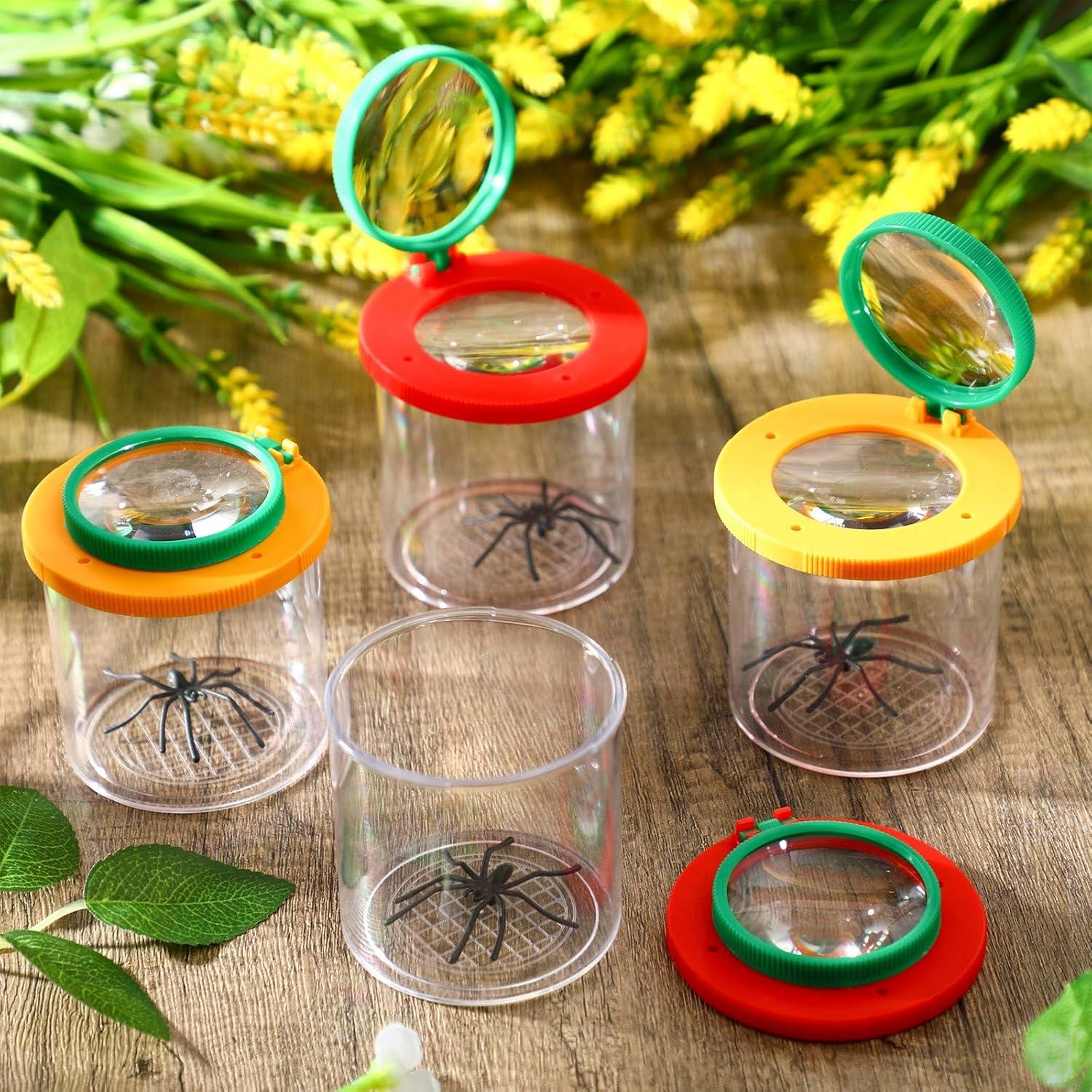 24 Tarros de Insectos Aumentadores Silipull - Doble Lente 3X/6X