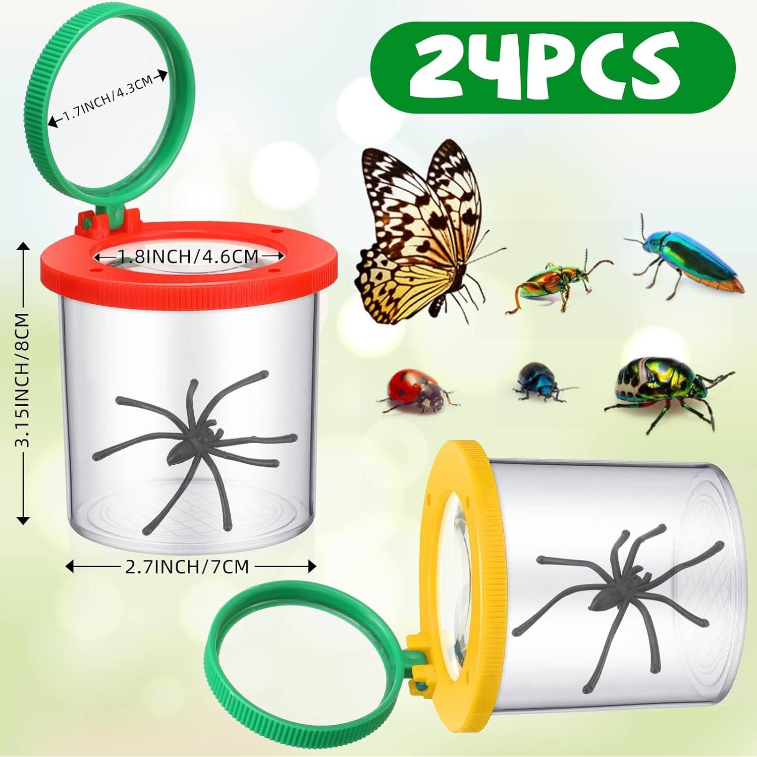 24 Tarros de Insectos Aumentadores Silipull - Doble Lente 3X/6X