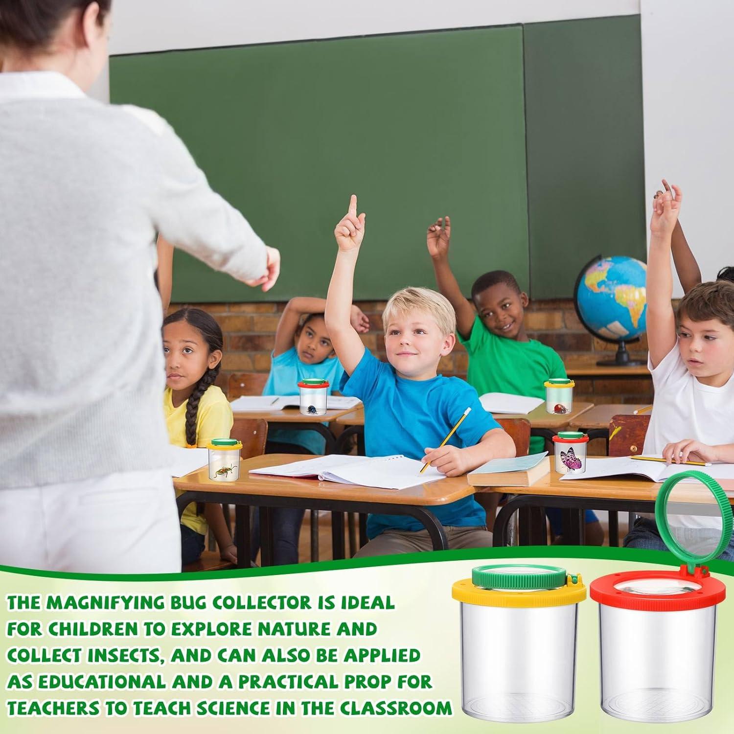 24 Tarros de Insectos Aumentadores Silipull - Doble Lente 3X/6X