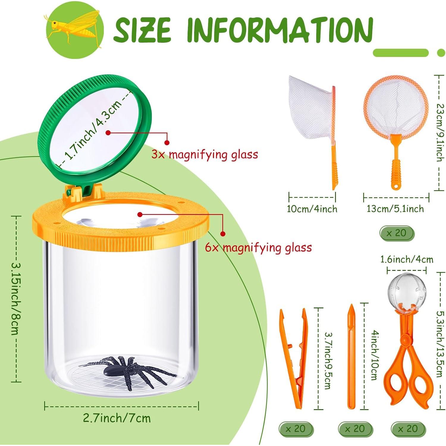 Kit de Insectos Libima 100 Pcs con Lupa y Redes para Niños