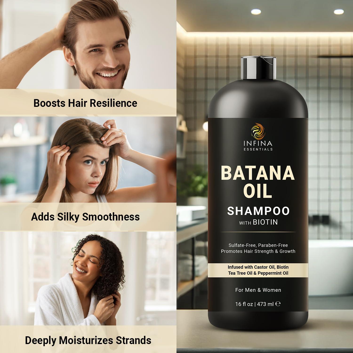 Champú de Aceite de Batana INFINA ESSENTIALS 473 ml - Crecimiento y Engrosamiento