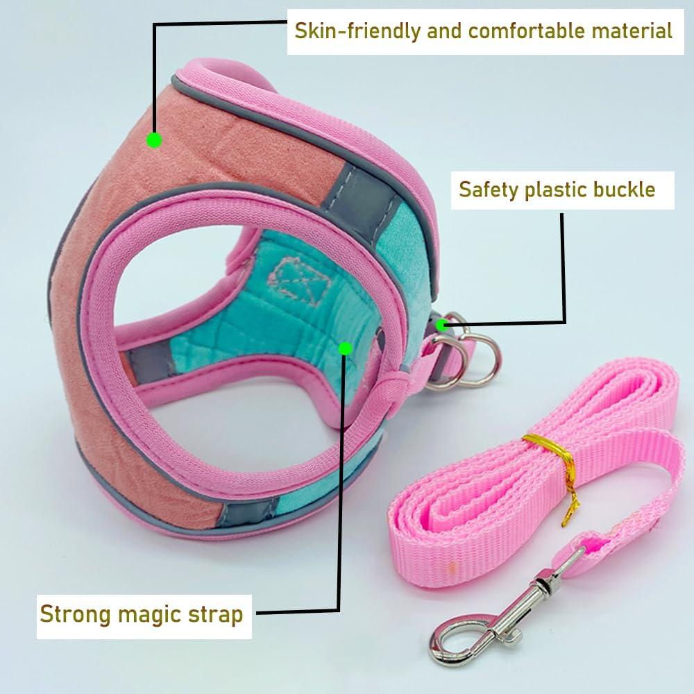 Conjunto Arnés y Correa Anelekor para Conejo Rosa Mediano