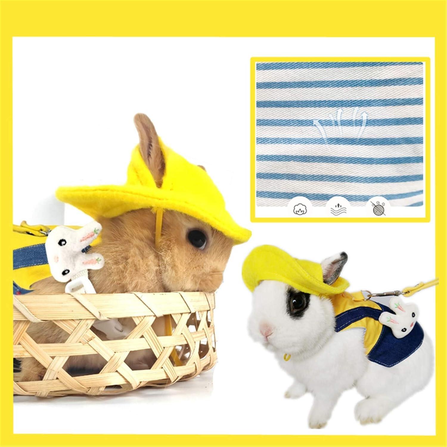 Ropa para Conejos Kcjuoam con Arnés y Correa - Denim Amarillo