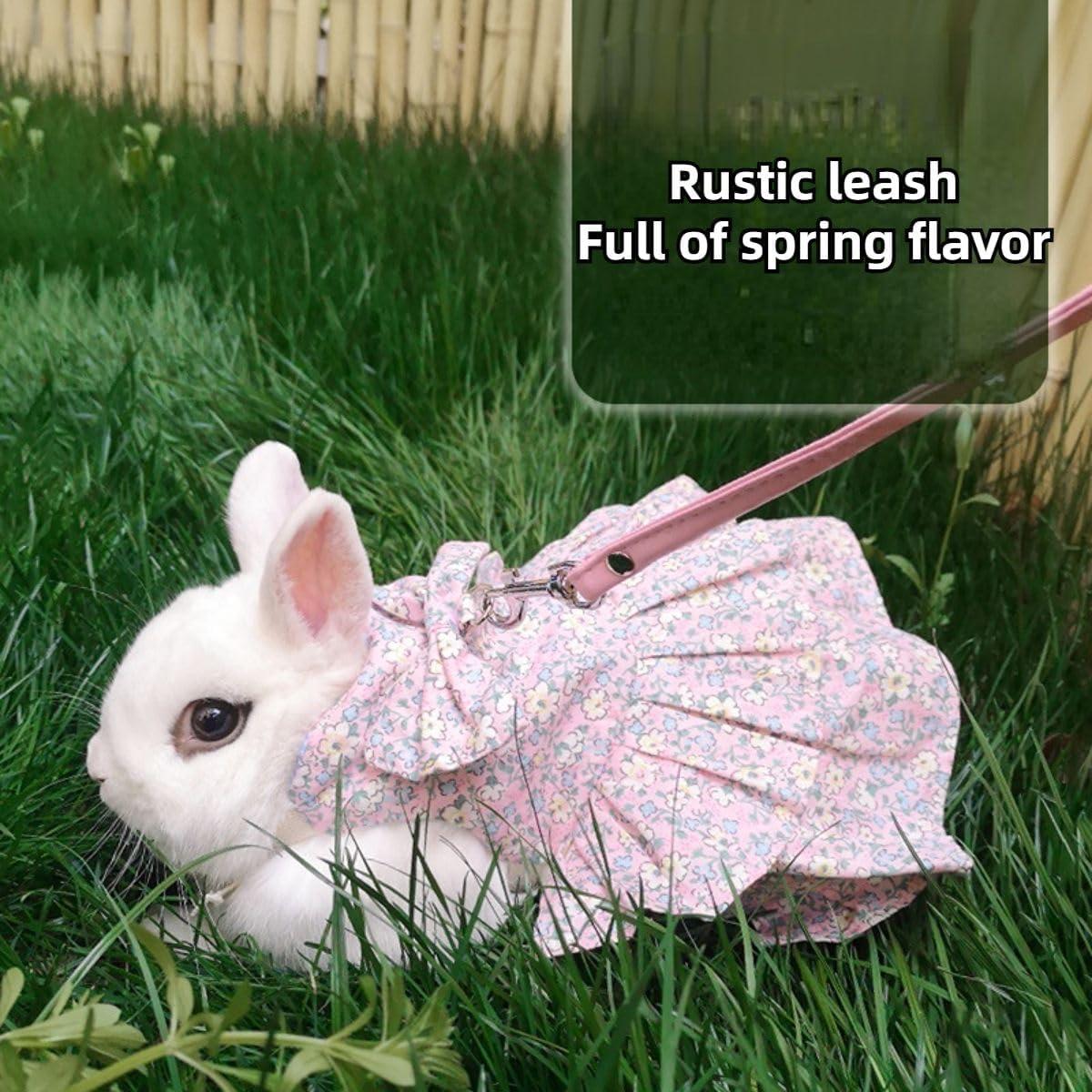 Conjunto Arnés y Correa Ajustable para Conejo Copfeu Amarillo L