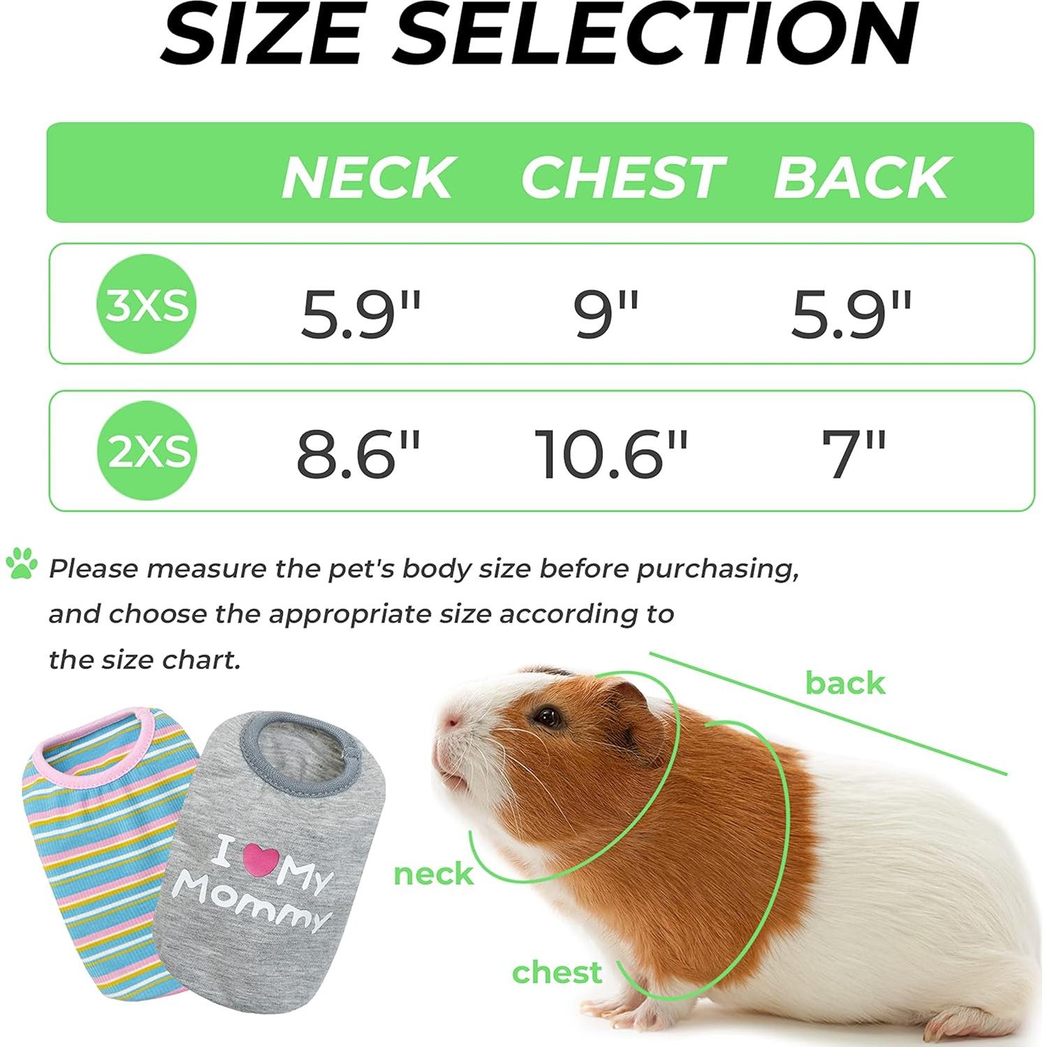 Ropa para Cobayas ALUZAEMO - Paquete de 2 Camisetas Suaves