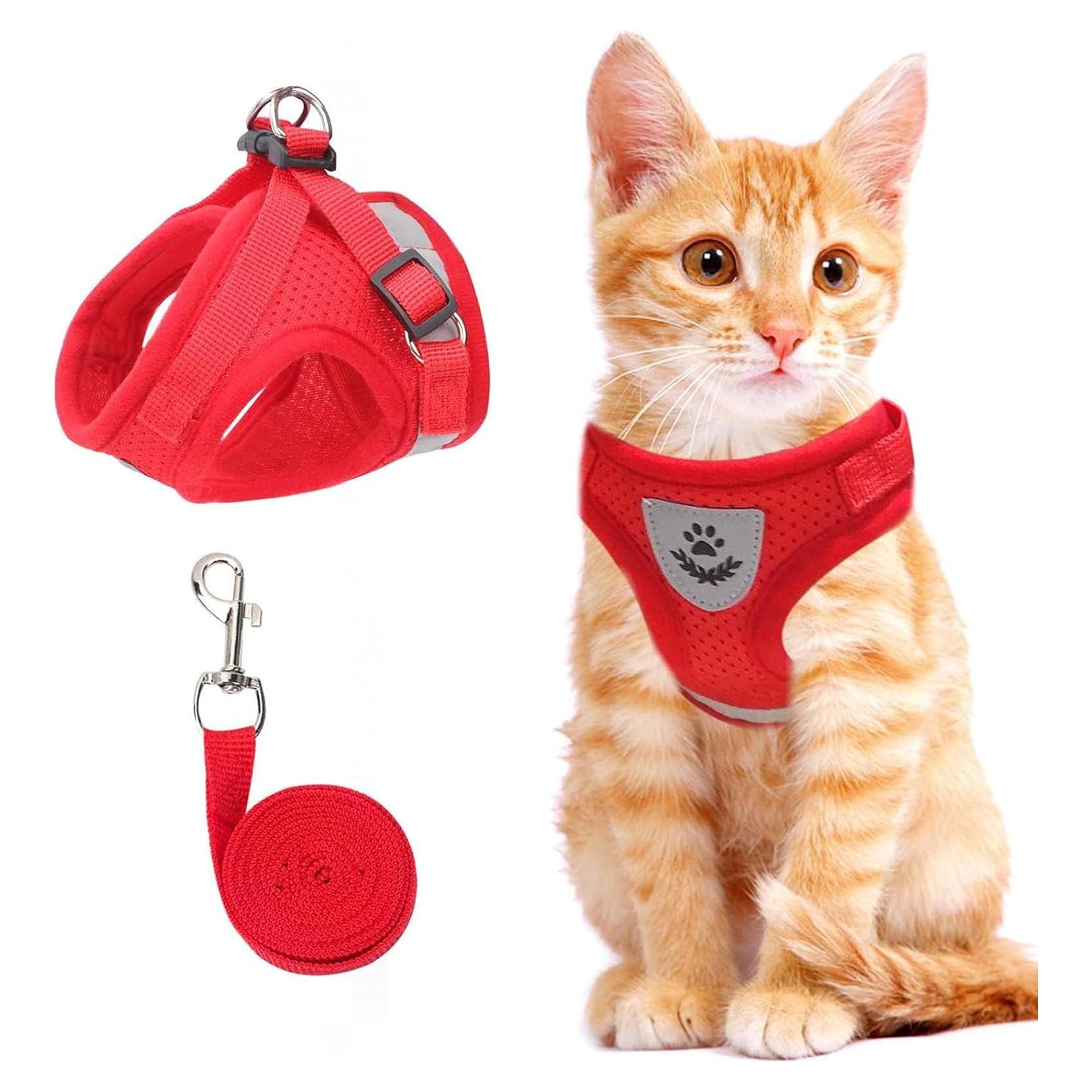 Arnés Ajustable para Gato y Perro Pequeño NCMAMA Rojo XS