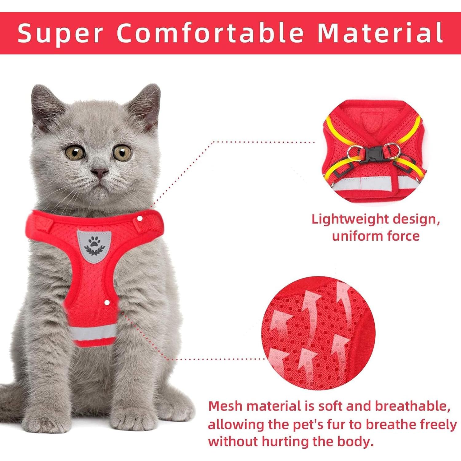 Arnés Ajustable para Gato y Perro Pequeño NCMAMA Rojo XS