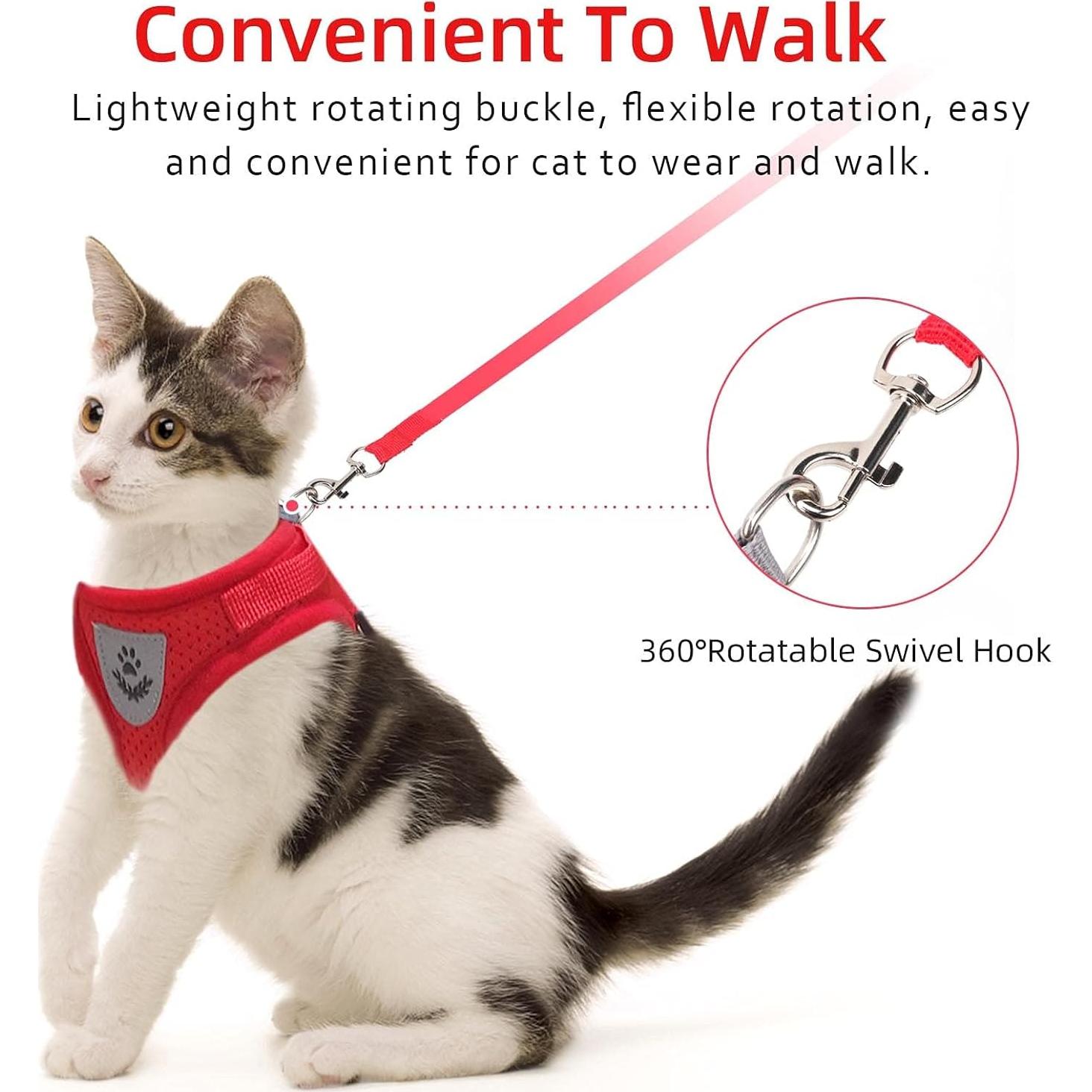 Arnés Ajustable para Gato y Perro Pequeño NCMAMA Rojo XS