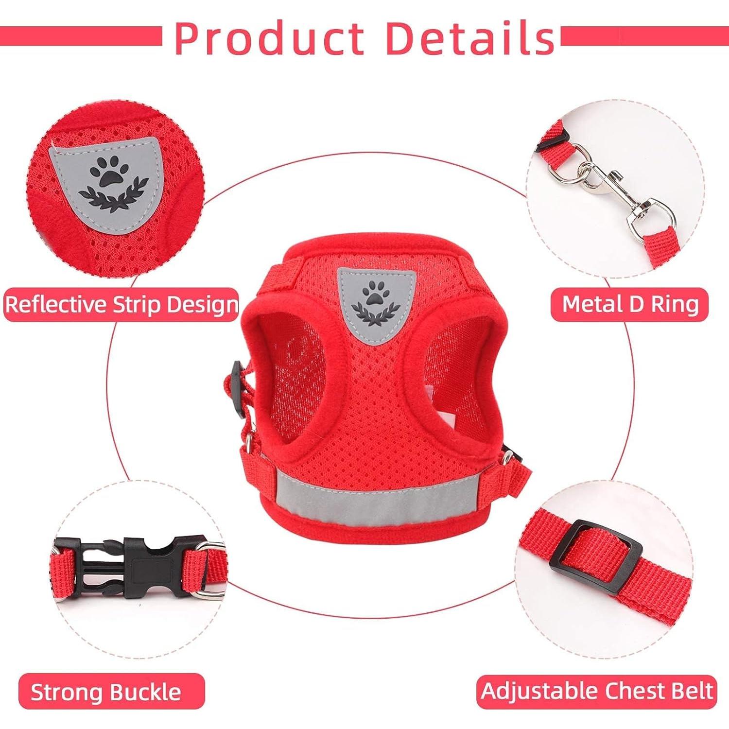 Arnés Ajustable para Gato y Perro Pequeño NCMAMA Rojo XS