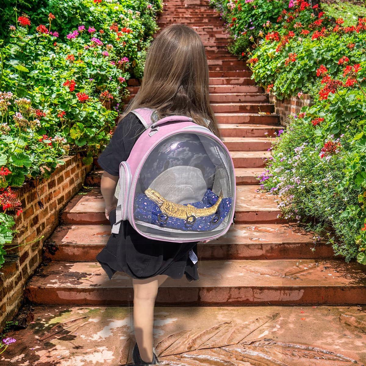 Transportador de Mochila para Reptiles WEVONIGU Rosa 30.48x25.4cm