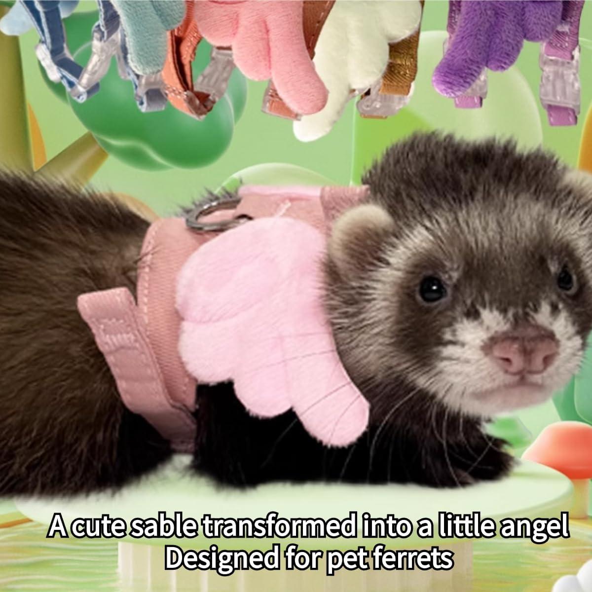 Arnés y Correa Ajustable para Hurones y Mascotas Pequeñas Rosa