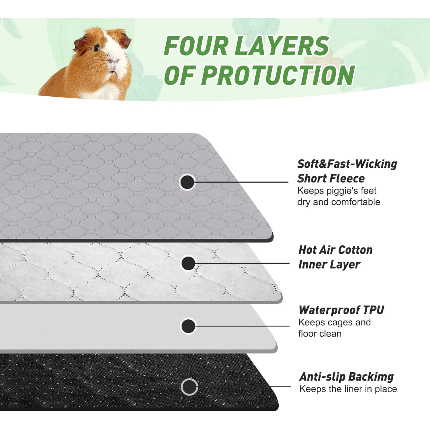 Forros de jaula para conejillos de indias LWYMX 61x119cm 2 unidades