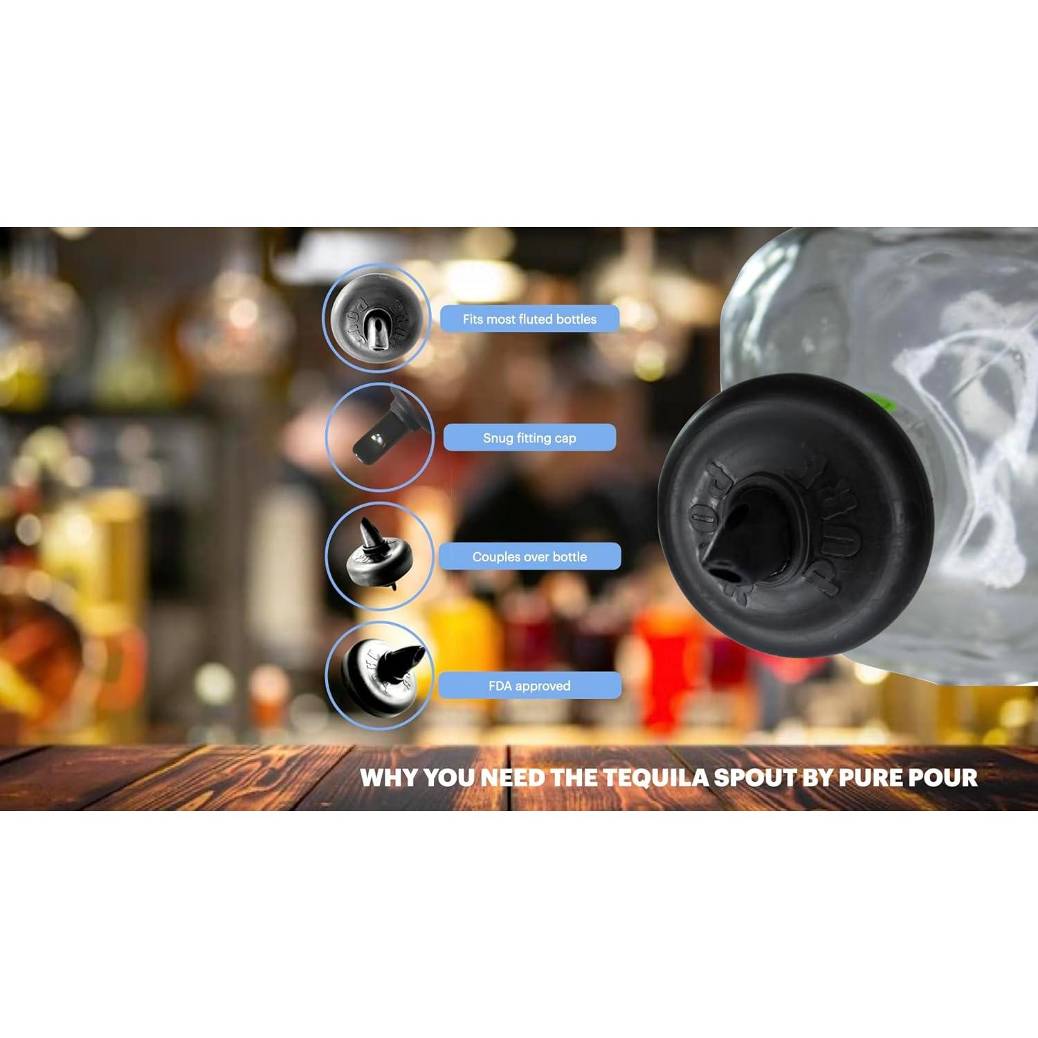 Vertedor de Tequila Pure Pour - Antigoteo para Botellas Acampanadas