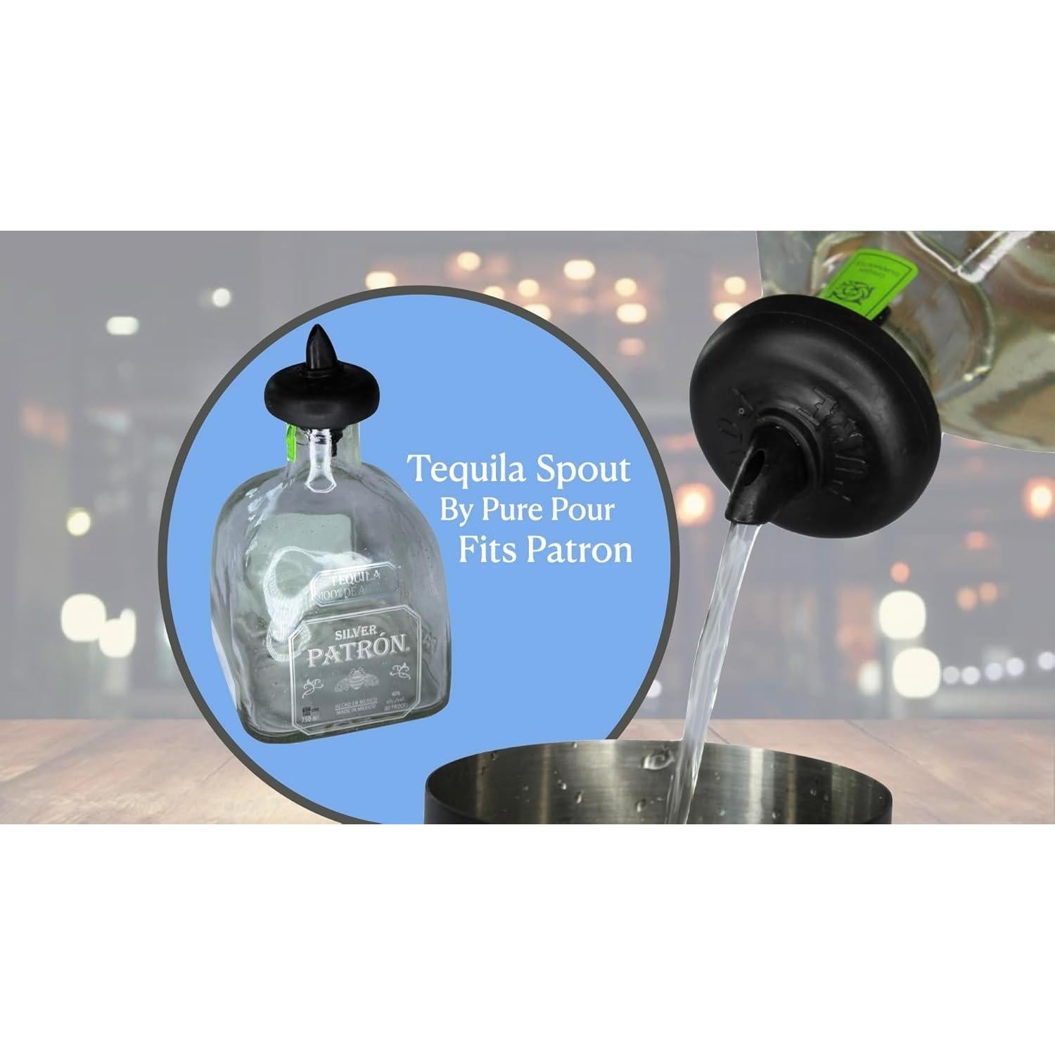 Vertedor de Tequila Pure Pour - Antigoteo para Botellas Acampanadas