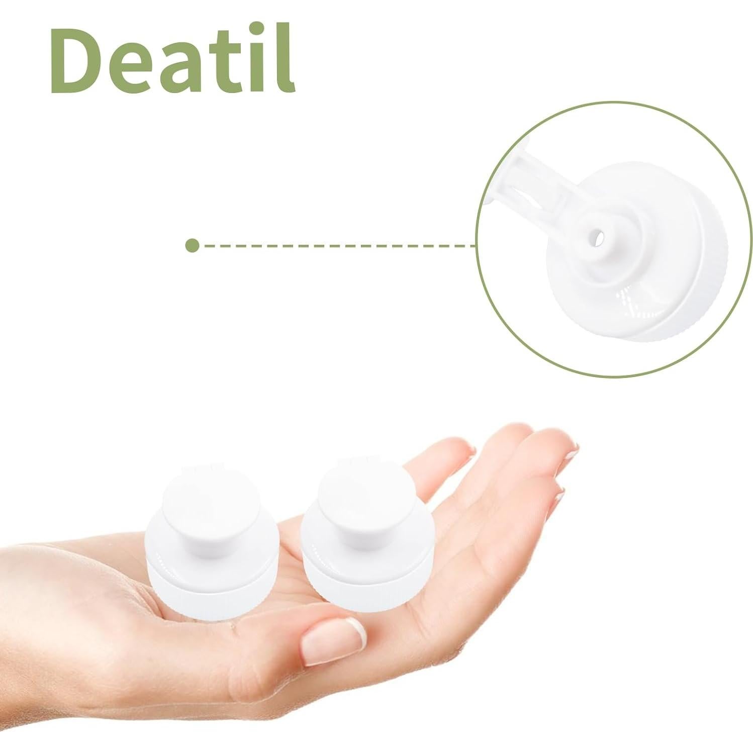 50 Tapas de Reemplazo Push Pull Hiyoo 28mm Plástico Blanco