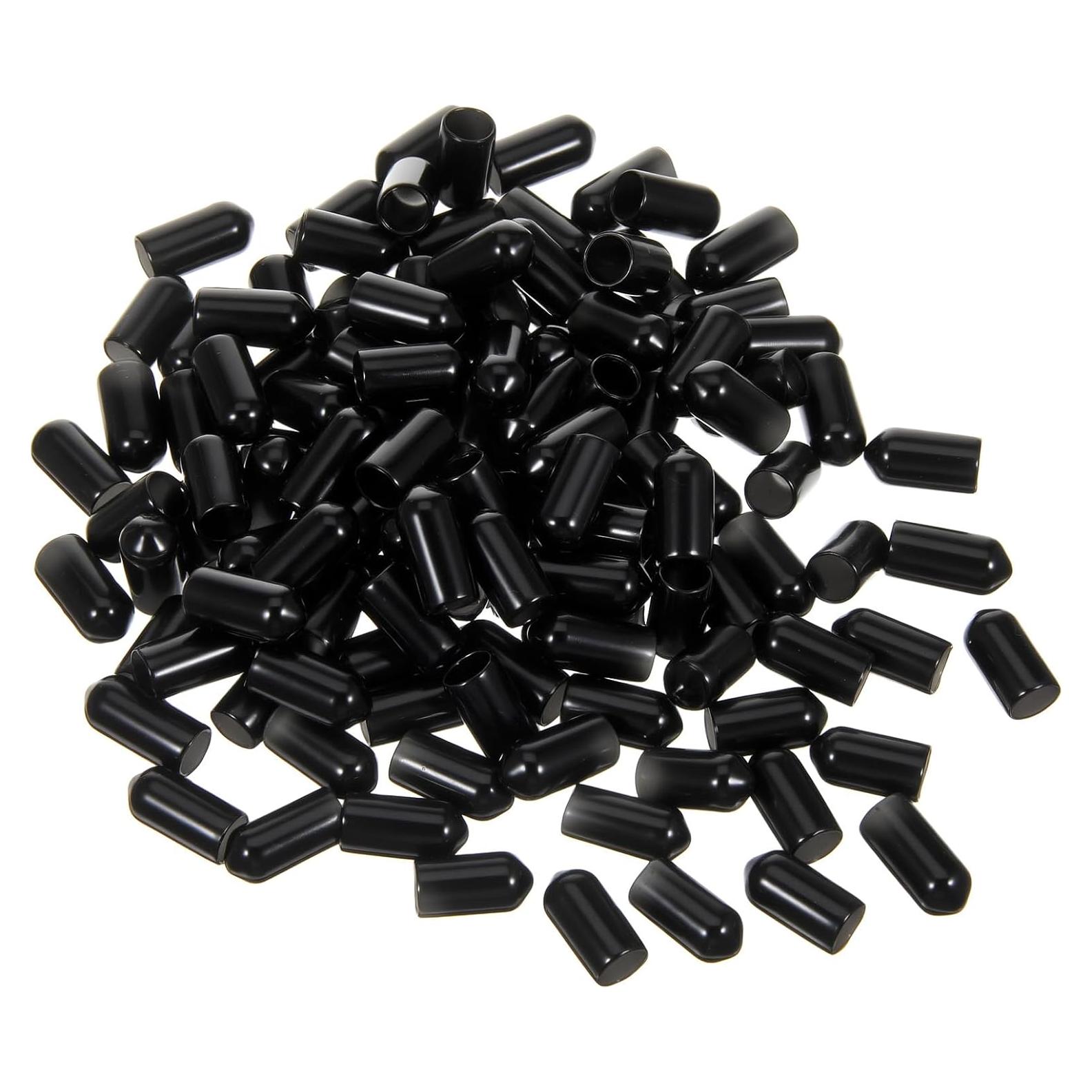 200 Tapas de Vertedor de PVC Negro para Botellas - Sorcristy