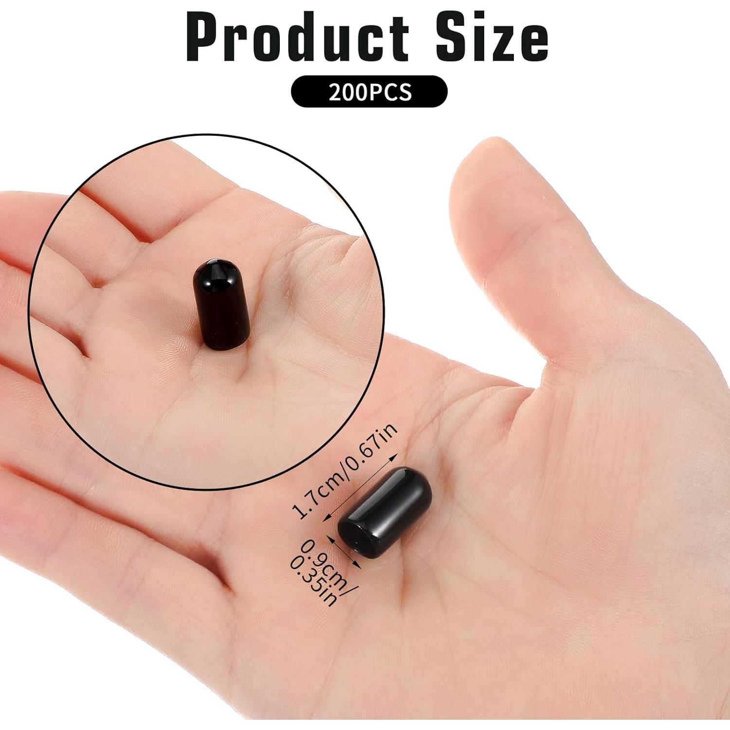 200 Tapas de Vertedor de PVC Negro para Botellas - Sorcristy