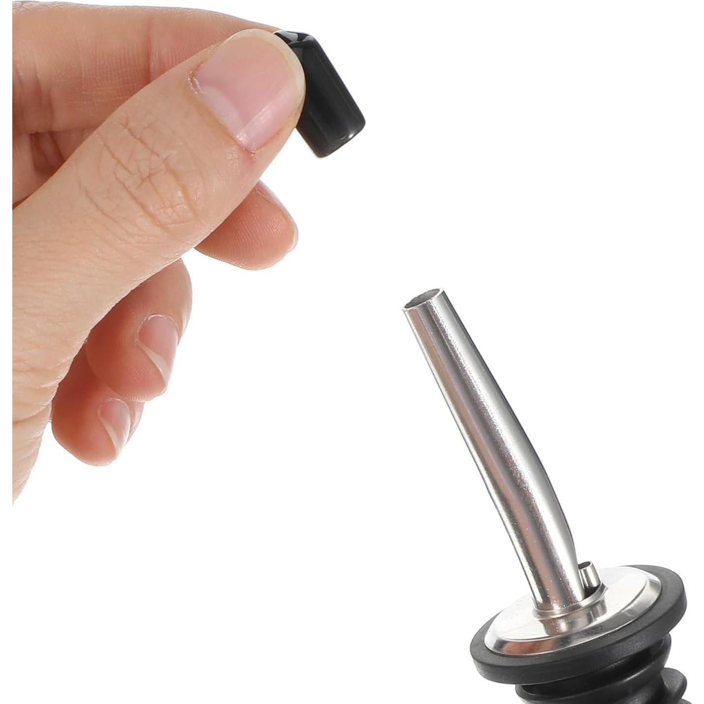 200 Tapas de Vertedor de PVC Negro para Botellas - Sorcristy