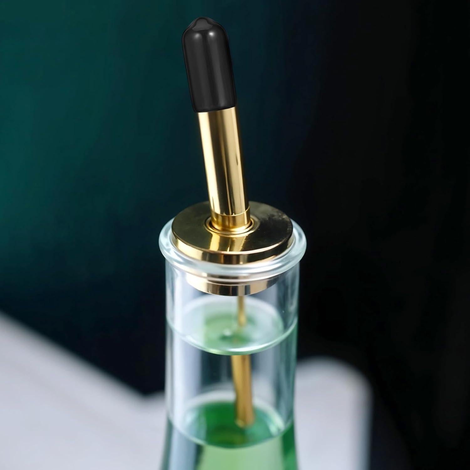 200 Tapas de Vertedor de PVC Negro para Botellas - Sorcristy