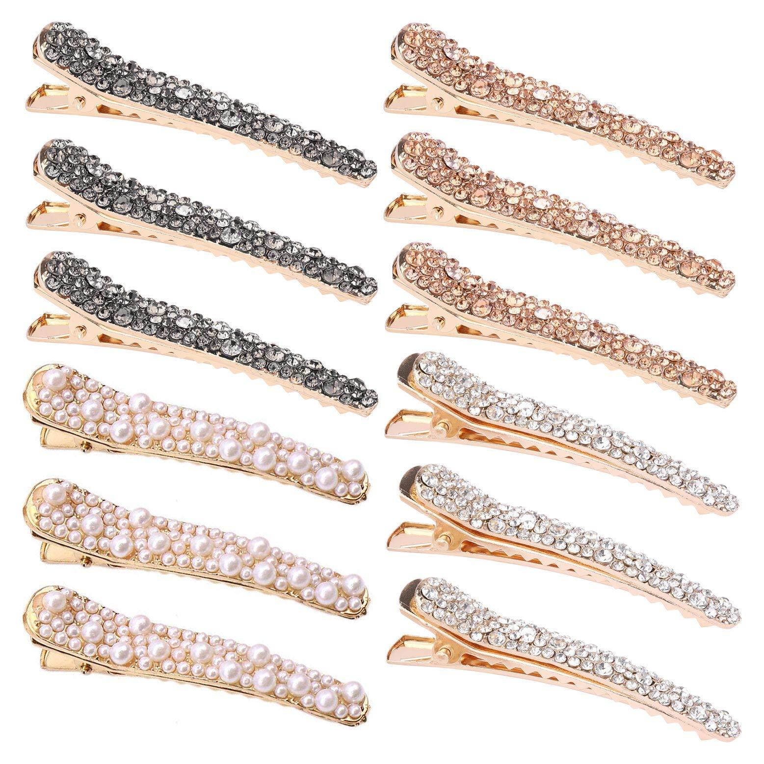 12 Clips de Pelo de Cocodrilo LoveBB con Rhinestones 6 cm