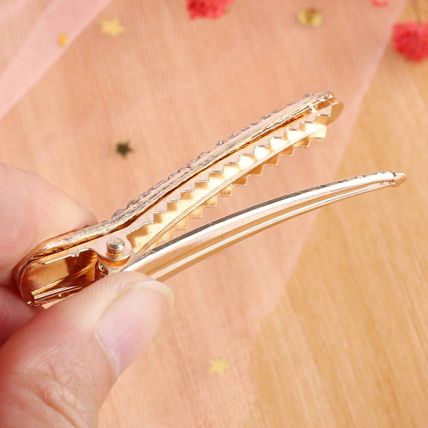 12 Clips de Pelo de Cocodrilo LoveBB con Rhinestones 6 cm