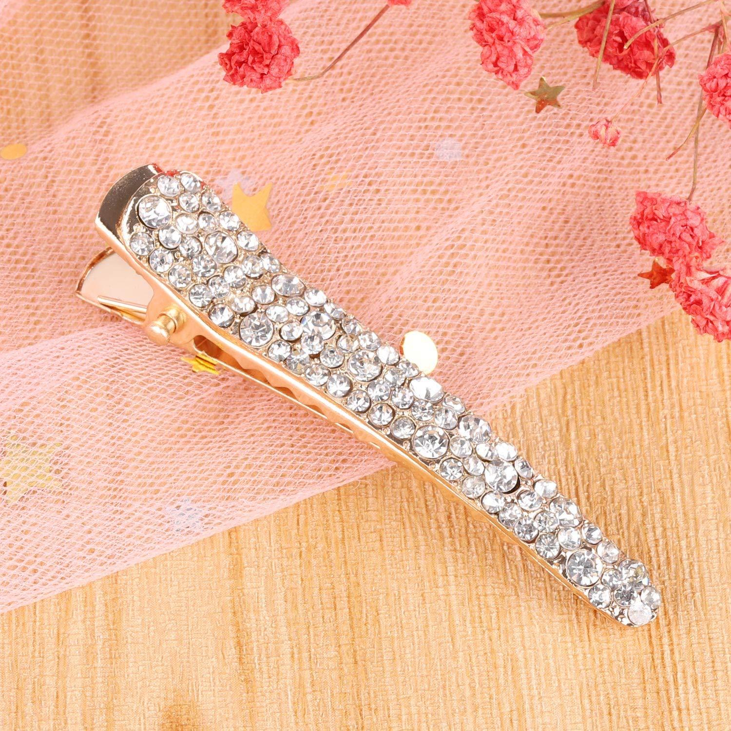 12 Clips de Pelo de Cocodrilo LoveBB con Rhinestones 6 cm