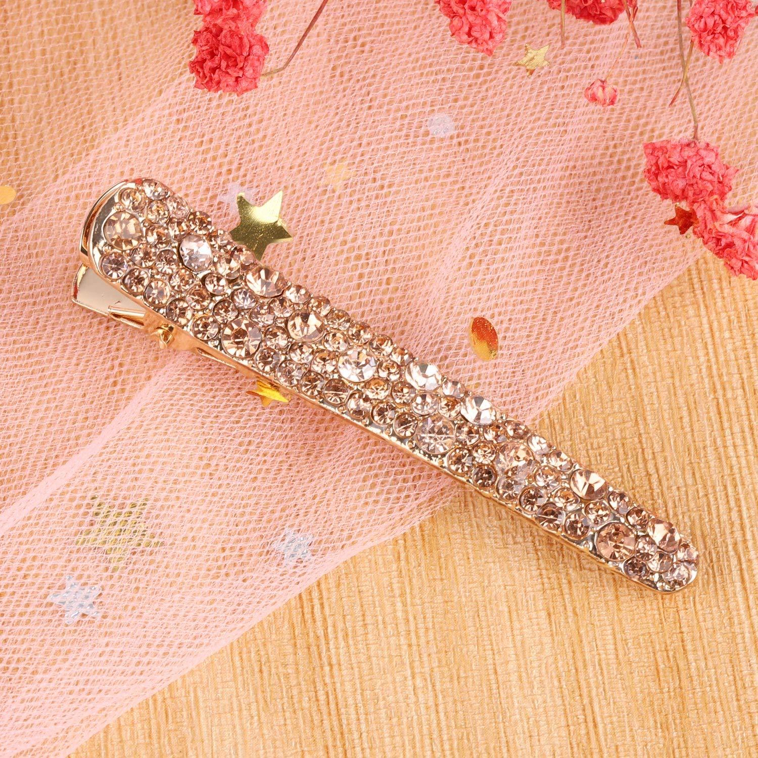 12 Clips de Pelo de Cocodrilo LoveBB con Rhinestones 6 cm