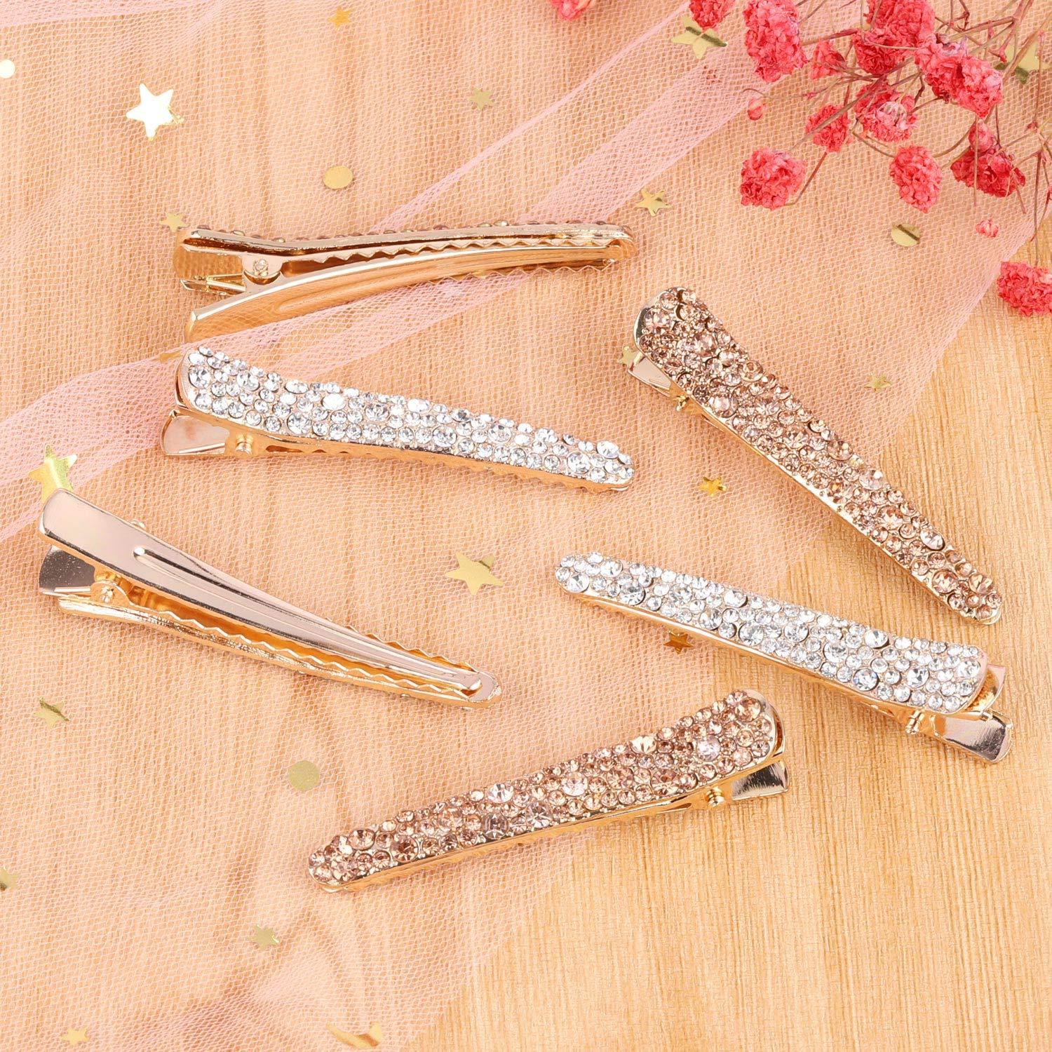 12 Clips de Pelo de Cocodrilo LoveBB con Rhinestones 6 cm