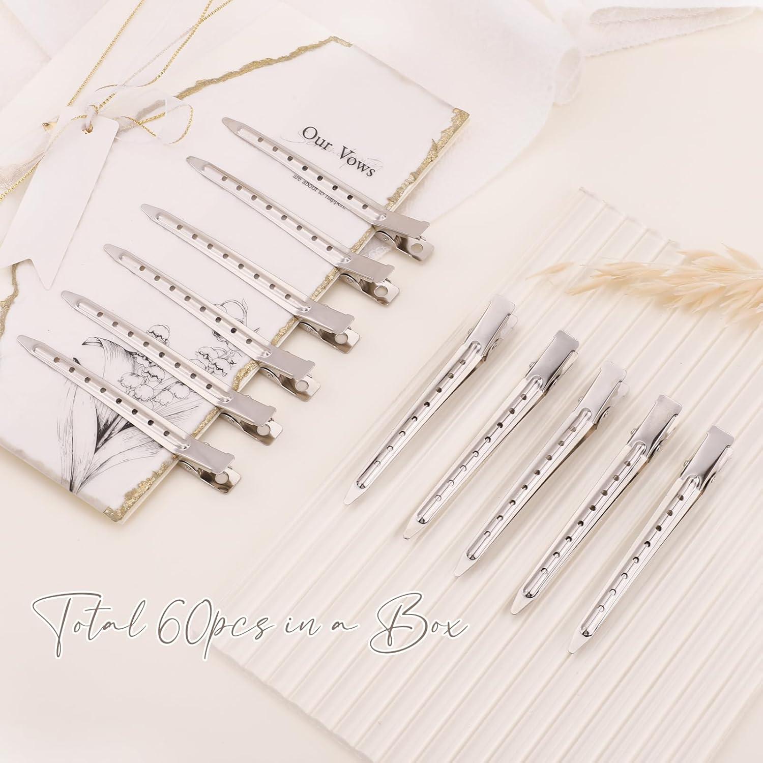 Clips de Cabello Metalicos Yoyokid 60PCS 8.9cm para Estilizar