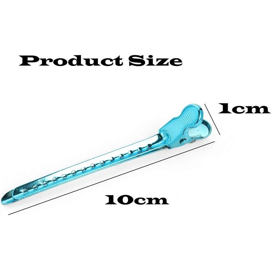 12 Clips de Pelo de Metal Drayas 9.5cm Antideslizantes Azul