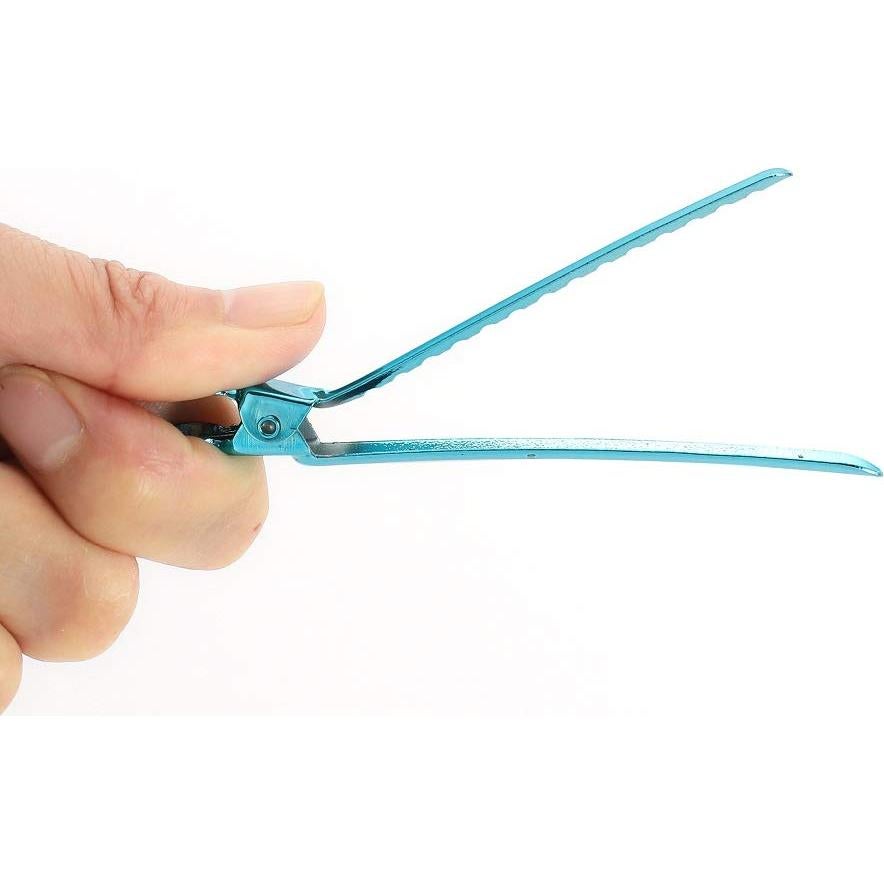 12 Clips de Pelo de Metal Drayas 9.5cm Antideslizantes Azul