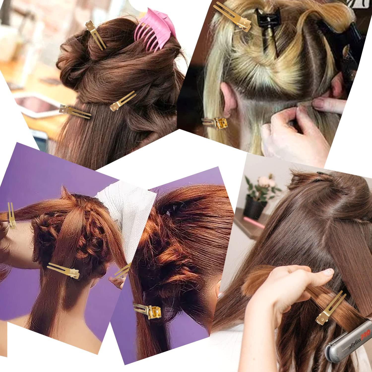 Clips de Rizo Doble Punta Qearl 100 PCS Dorados 4.5 cm