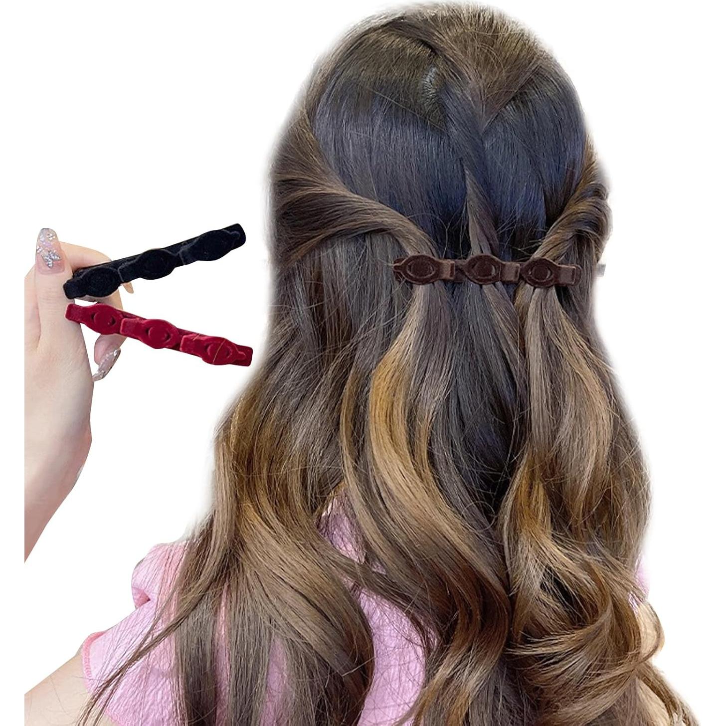 Diademas de Terciopelo Trenzadas KINGWEDDING 4 Pcs Marrón