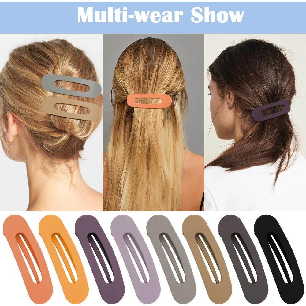 Clips de Pelo de Cocodrilo Ahoney - Paquete de 8 Clips Planos 10.5 cm