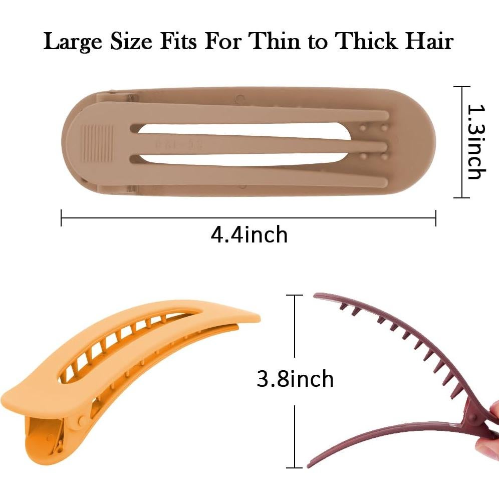 Clips de Pelo de Cocodrilo Ahoney - Paquete de 8 Clips Planos 10.5 cm