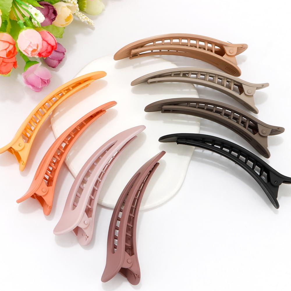 Clips de Pelo de Cocodrilo Ahoney - Paquete de 8 Clips Planos 10.5 cm