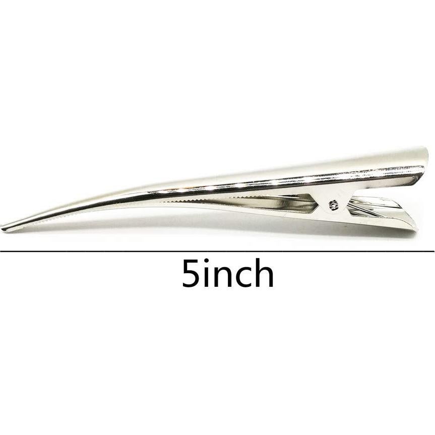 6 Clips de Cabello Metálicos Plateados CONOFA 12.7 cm