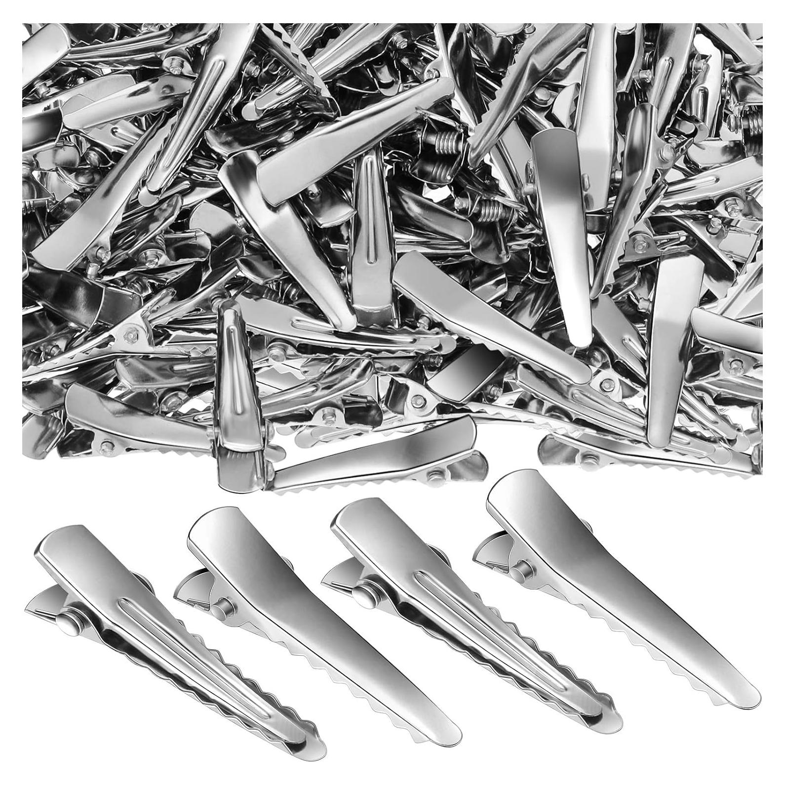 Clips de Pelo Chuangdi 200 Piezas Metal Plateado 30 mm