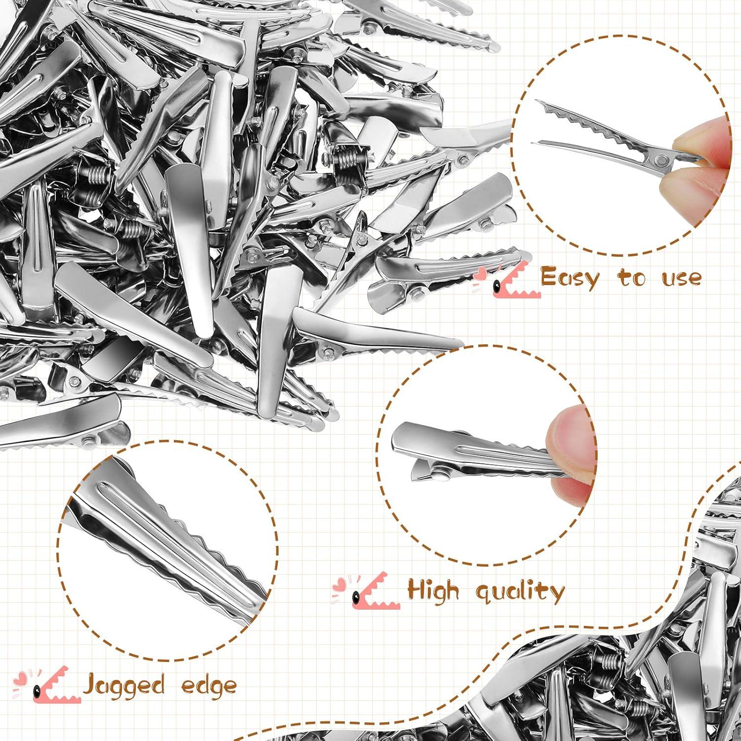 Clips de Pelo Chuangdi 200 Piezas Metal Plateado 30 mm