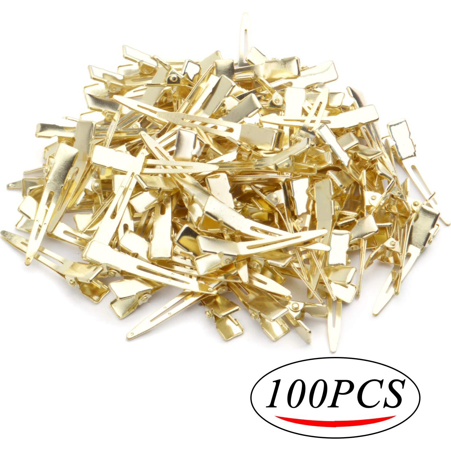 Pinzas para el cabello BronaGrand 100pcs 4.5cm doradas