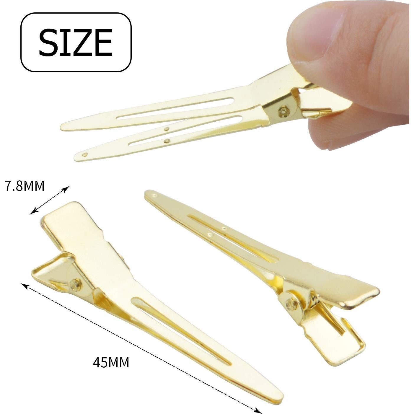 Pinzas para el cabello BronaGrand 100pcs 4.5cm doradas