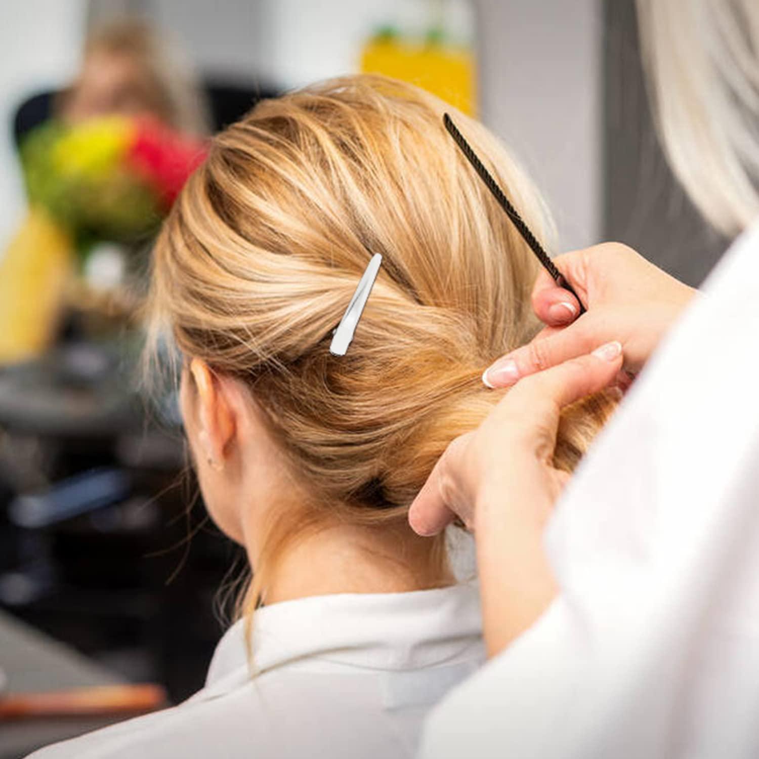 Cinaci 50 Clips de Pelo Alligator Metálicos 5cm Plata