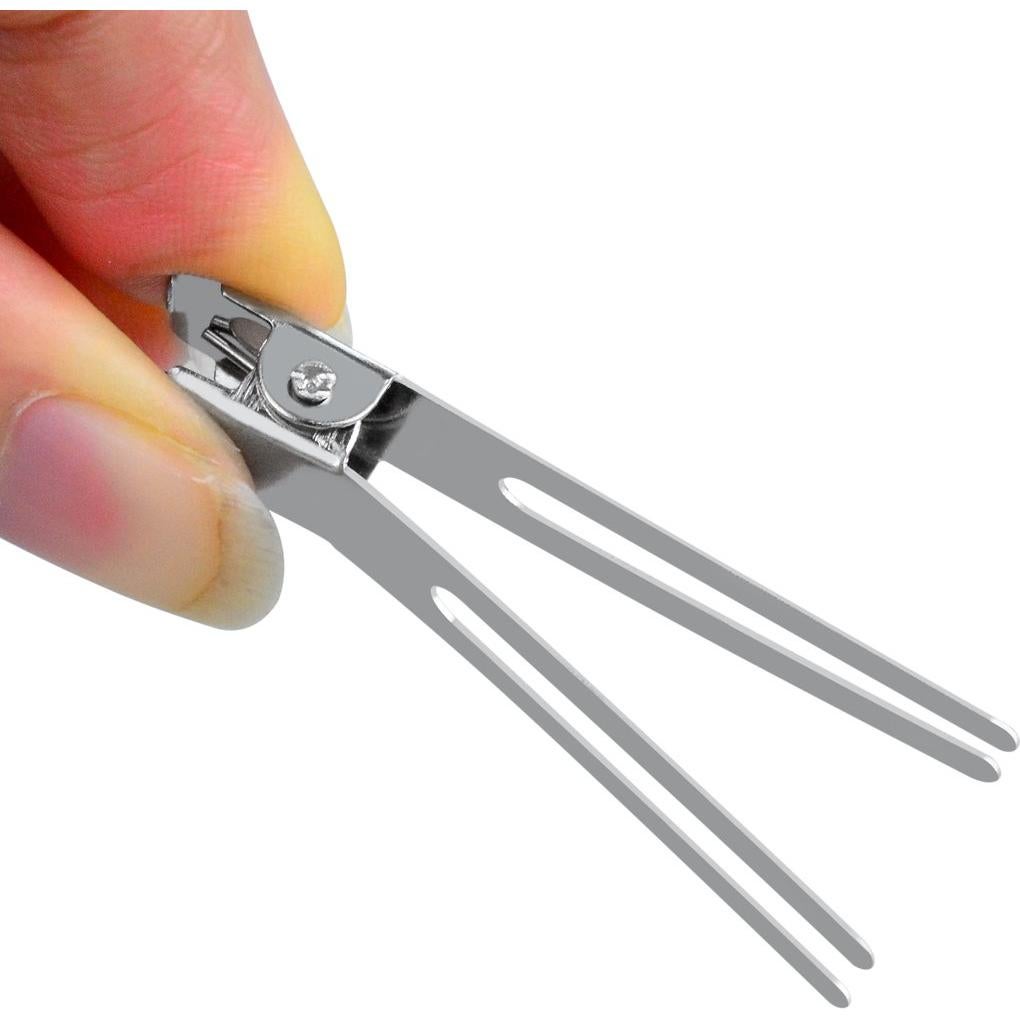 50 Clips de Doble Prong Metálicos Wobe para Peluquería Plata