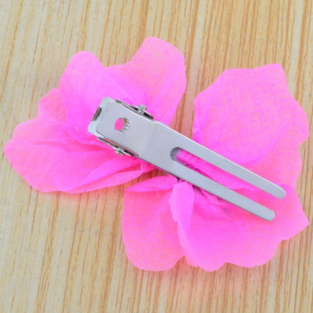 50 Clips de Doble Prong Metálicos Wobe para Peluquería Plata