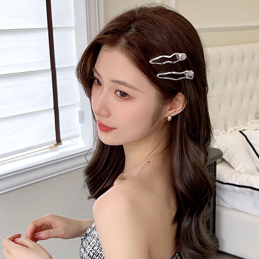 Clips de Pelo Ondulados de Metal Plateado RUIYDZ - 4 Pcs