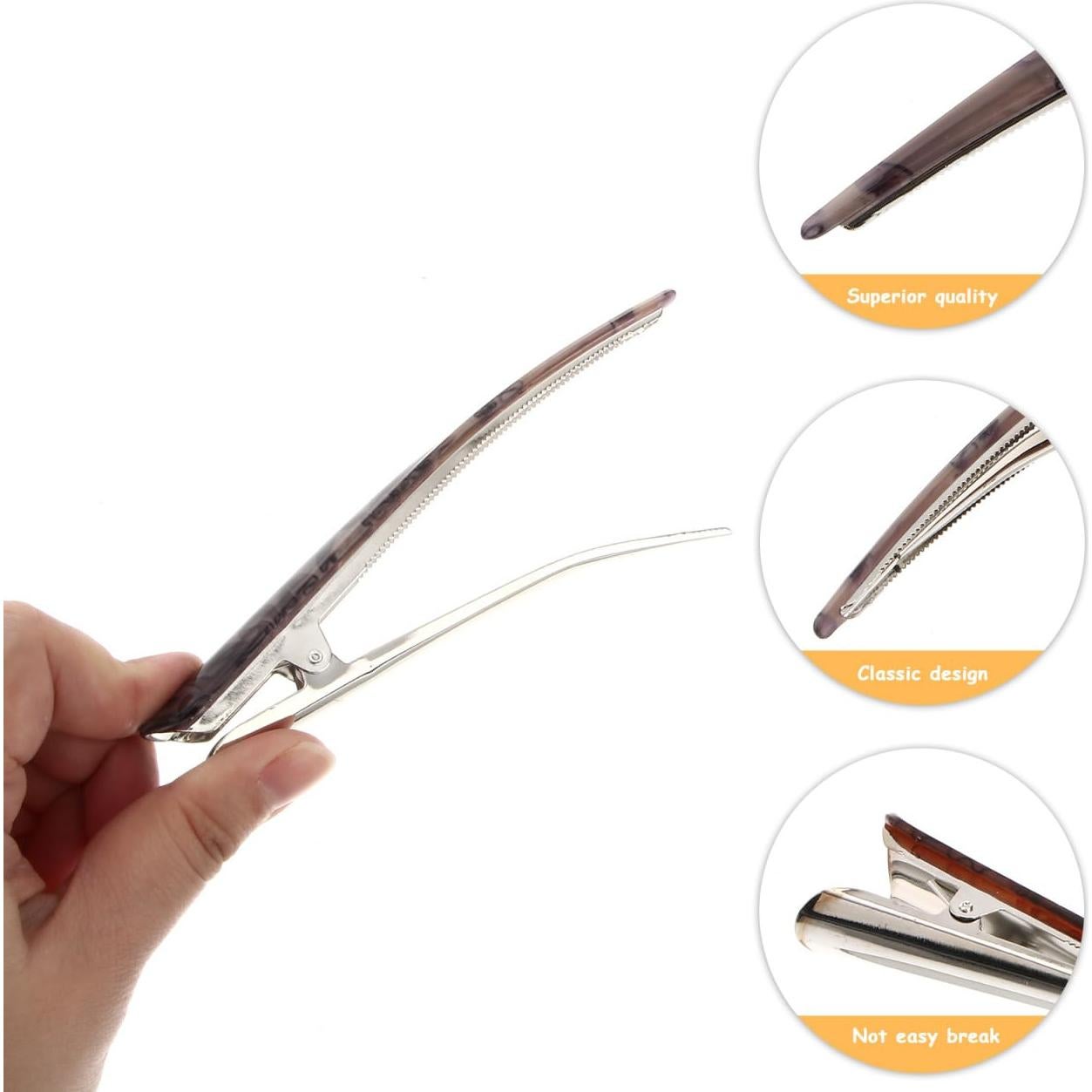 Pinzas para el cabello FRCOLOR grandes 2 piezas - Dientes anchos