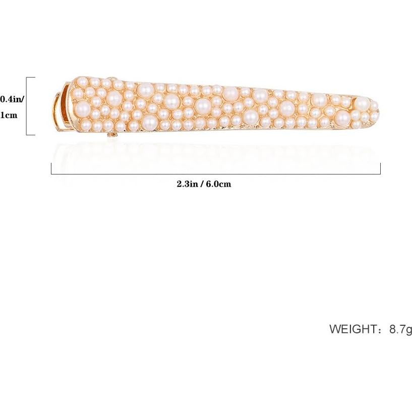 Clips de Pelo Yusier 8pcs Aleación con Perlas y Strass