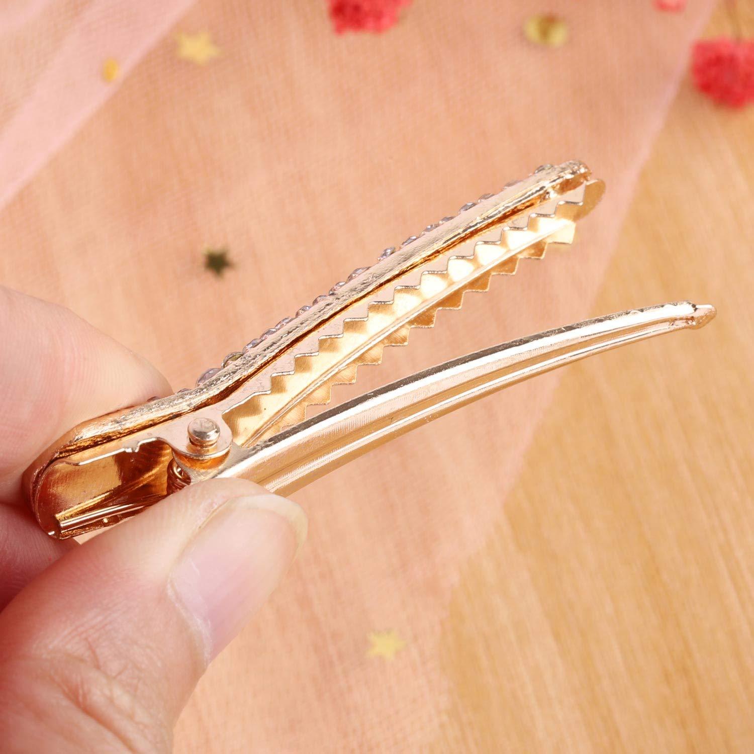 Clips de Pelo Yusier 8pcs Aleación con Perlas y Strass